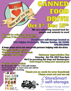 Storesmart Self-Storage Canned Food Drive & Raffle Proof