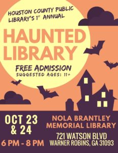 library robins nola brantley halloween free event